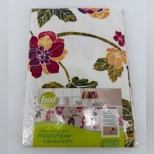 NEW Food Network Stain-Resistant Microfiber "Trellis" Tablecloth, 70" Round